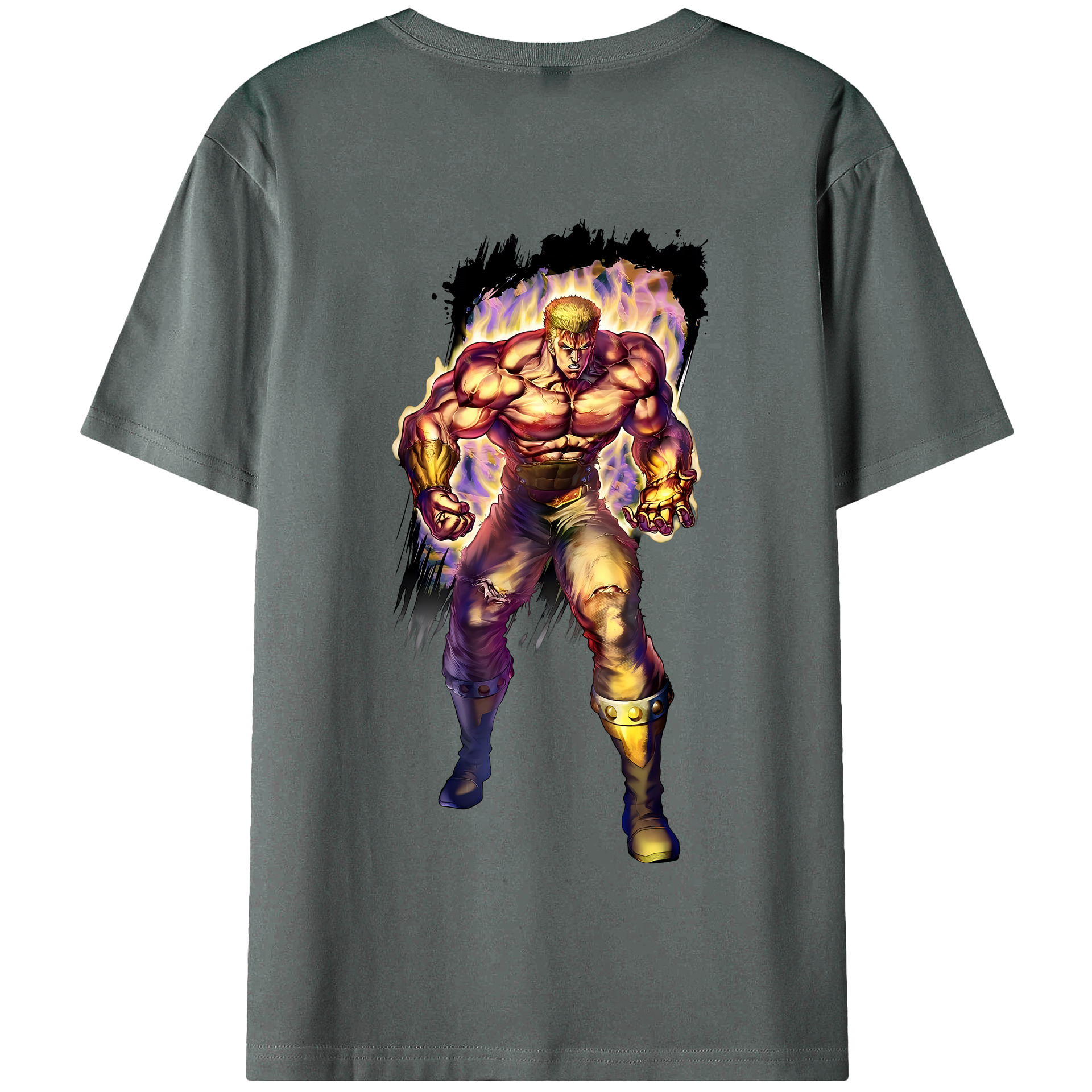 （画像用） 北斗の拳 Fist of the North Star 綿100％半袖Tシャツ（背面プリント）